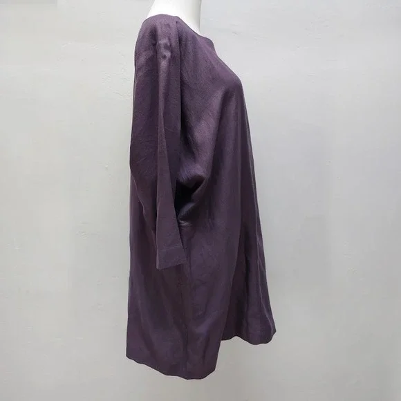 Wilfred Tunic Dress Women's XS Purple Viscose Boatneck Oversized Quiet Luxury - Picture 2 of 8